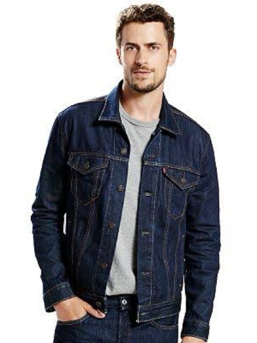 Levi’s Men's Dark Blue Denim Jacket - Classic Truckers Style